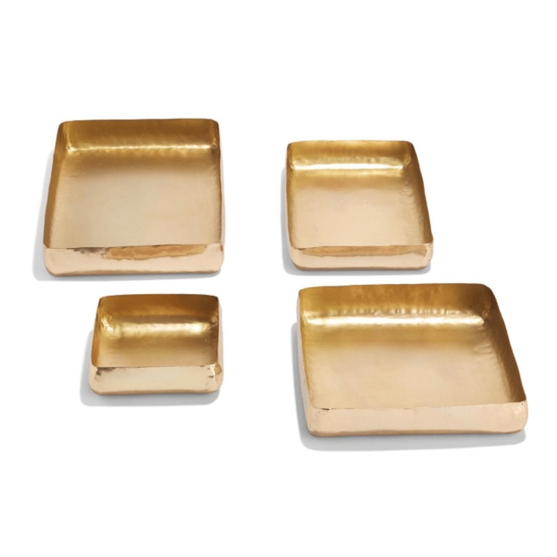 Gilded Hammered Decorative Trays
