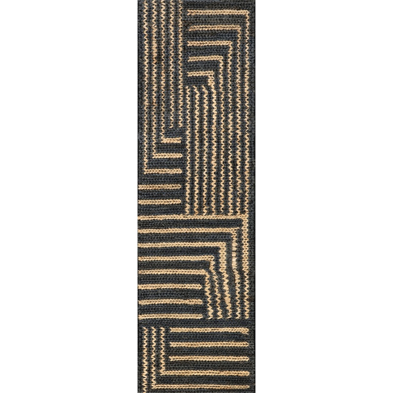 Grassland Handwoven Jute Rug | Black
