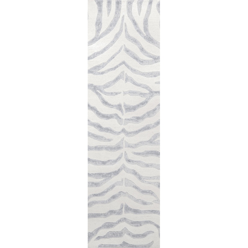 Kylie Wool-Blend Zebra Rug | Grey