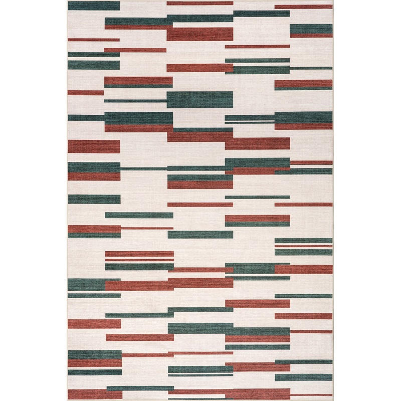 Nedra Festive Spill Proof Washable Rug | Red
