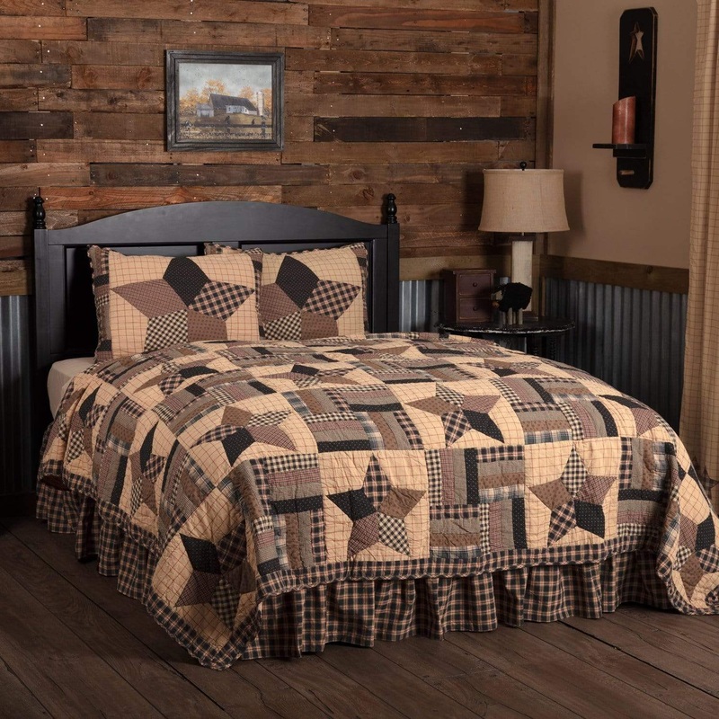 Bingham Star Twin Quilt Set; 1-Quilt 70Wx90L w/1 Sham 21×27