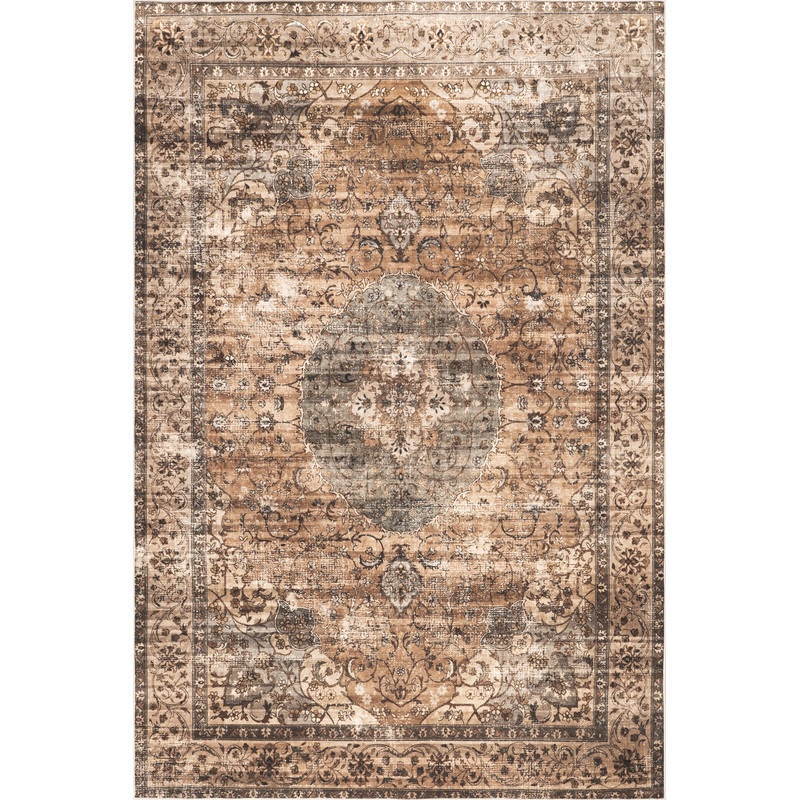 Rivka Medallion Spill Proof Washable Rug | Brown