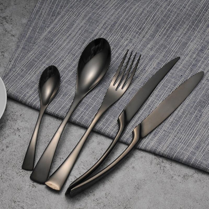 Black Stainless Steel Cutlery Set – Korean Style