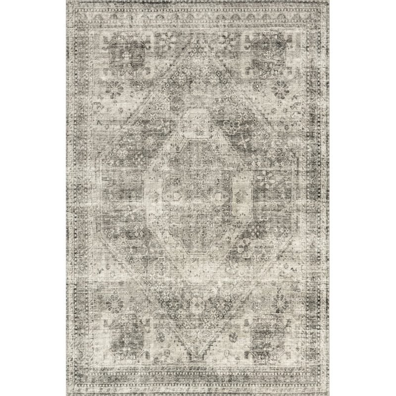 Celia Medallion Washable Rug | Grey