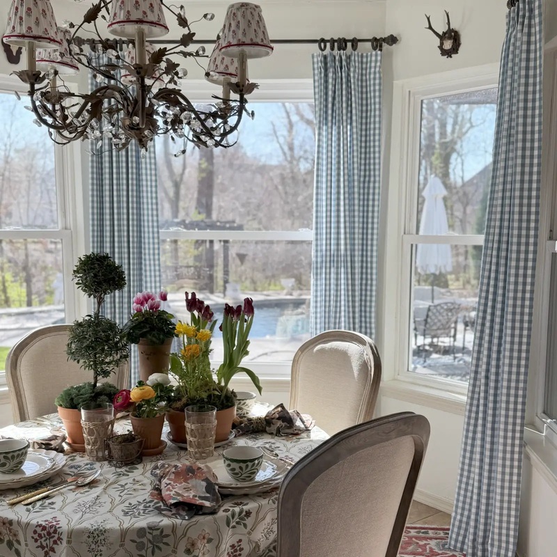 Celia Striped Plaid Curtain