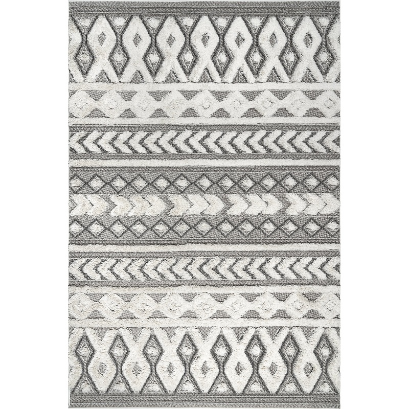 Gracy Textured Geometric Rug | Grey