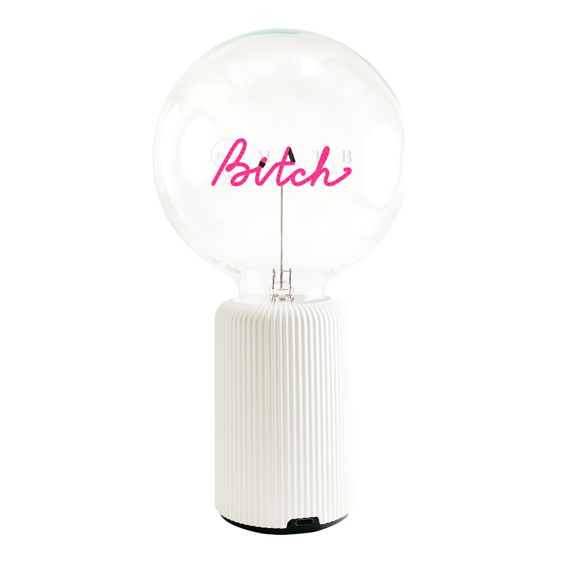 MITB Bulb BITCH Red with Base Table Lamp PORTABLE Pop Nomad