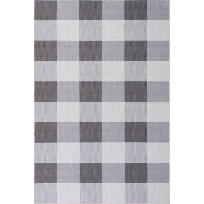 Alanna Buffalo Plaid Spill Proof Washable Rug | Grey