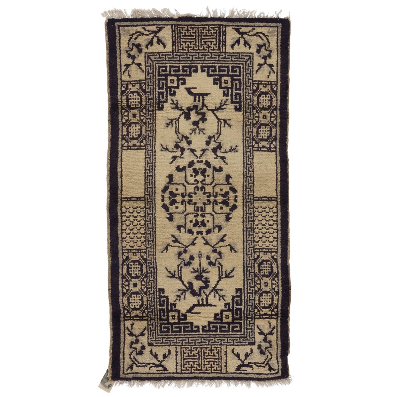 ANTIQUE CHINESE PAO TOU BEIGE/BROWN 2′ x 4′