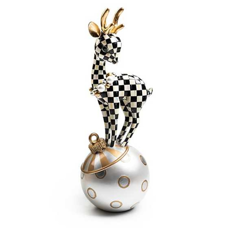 Courtly Check Deary Deer On Ornament – Gold