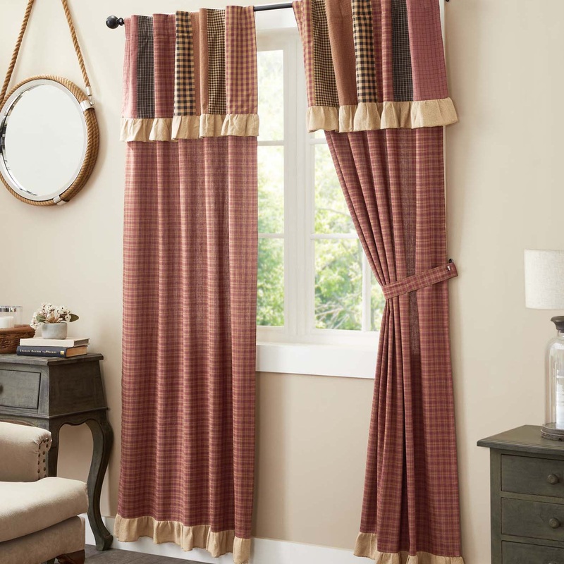 Maisie Panel with Attached Patch Valance Set of 2 84×40