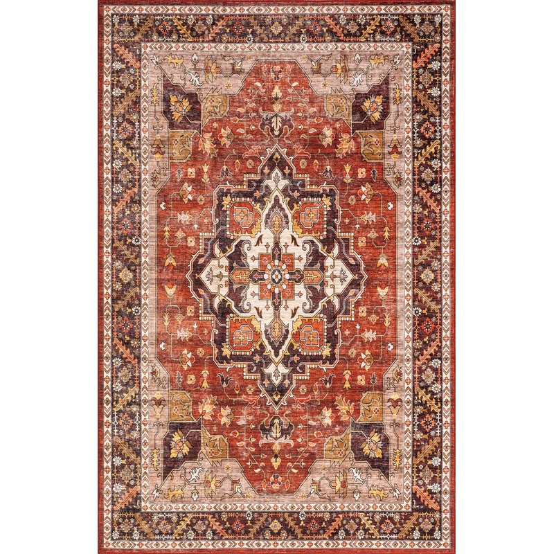 Soraya Spill Proof Washable Rug | Red