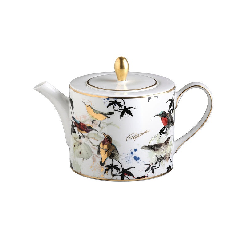 Tea Pot or Coffee Pot GARDEN’S BIRDS   diam. 4.75″, H 4.5″