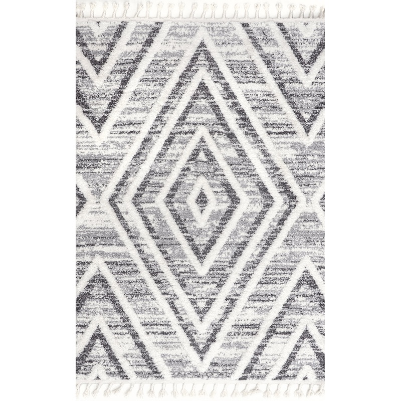Andi Raised Diamonds Rug | Grey