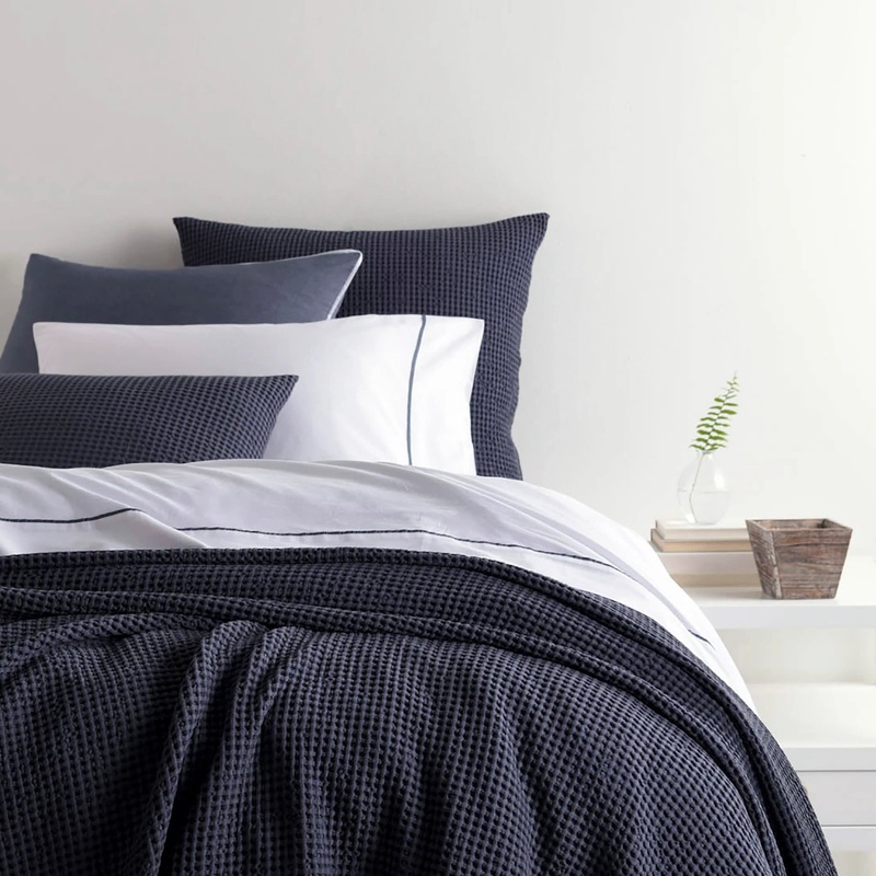 Bubble Matelasse Coverlet | Blue