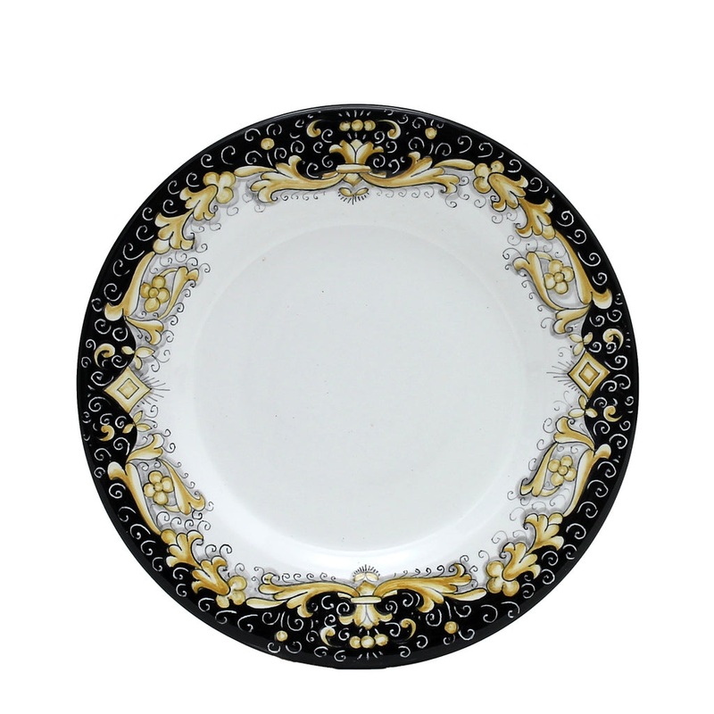 DERUTA COLORI: Salad Plate – BLACK/GOLD