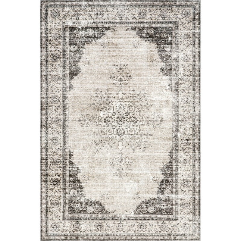 Rosewood Vintage Washable Rug | Ivory