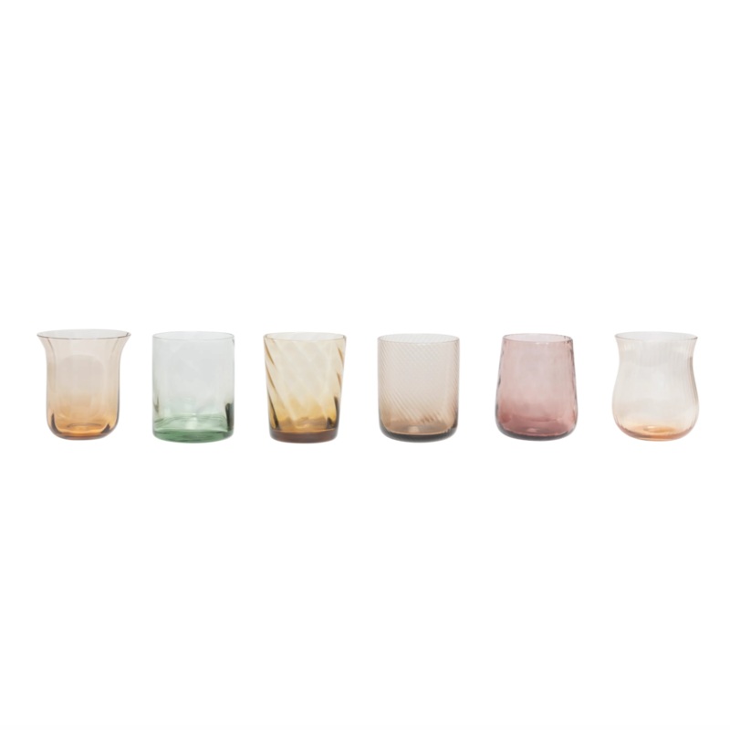 Set of 6 Textured Tumblers – Amber