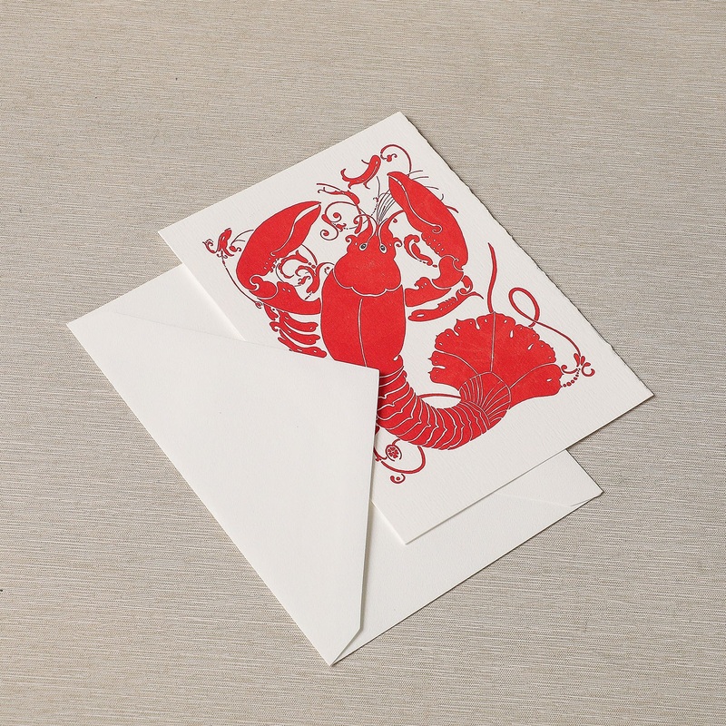 Lobster Letterpress Notecard