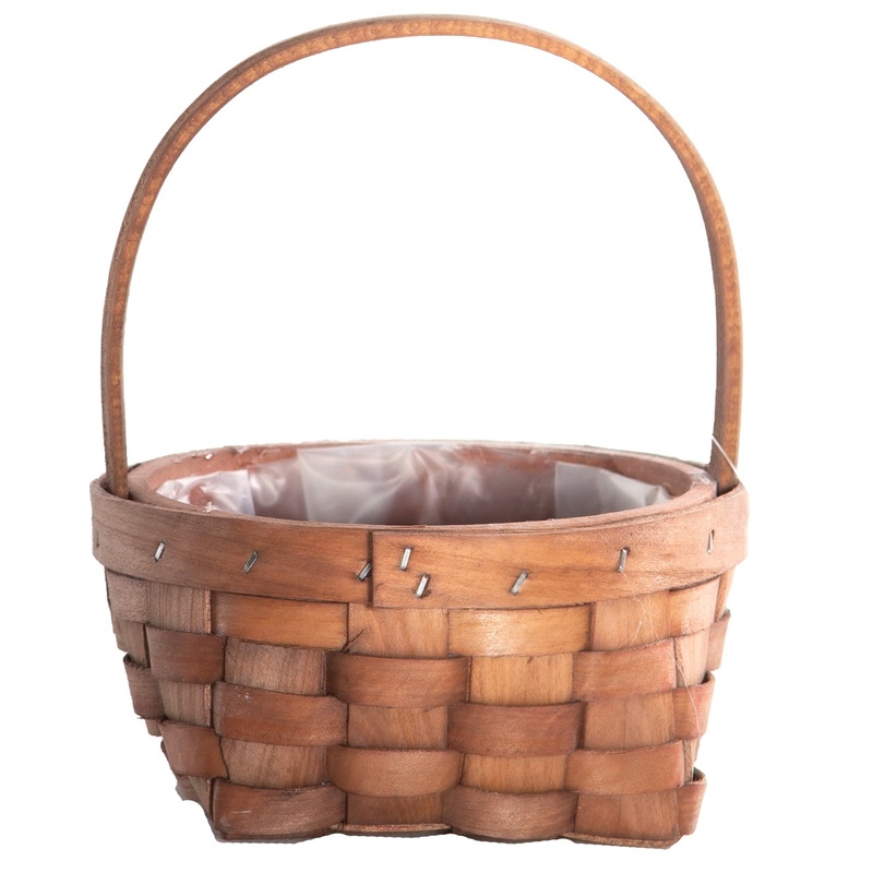 Gardener Select 4 in. Woven Wood Flower Basket