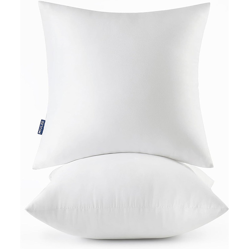 MIULEE Throw Pillows Inserts, Pack of 2 16×24 Inch 100% Virgin Fiber Filling Bed Couch Pillows