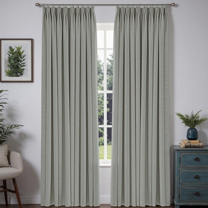 “Serene” Custom Heavyweight Linen Drape Pleated – Gray