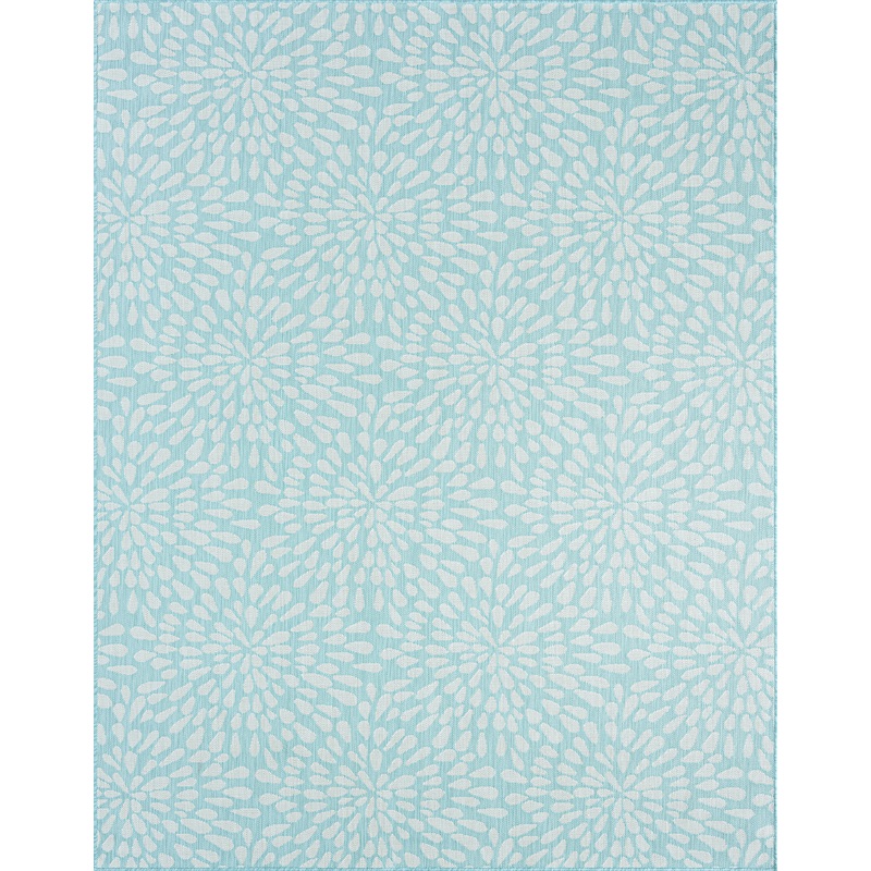 Tayse Floral Area Rug ECO19-Edith Transitional Flat Weave Indoor/Outdoor Polypropylene