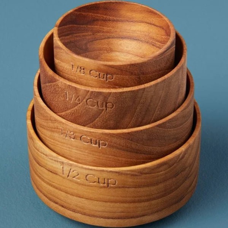 Connie 4pc Teak Measuring Cups