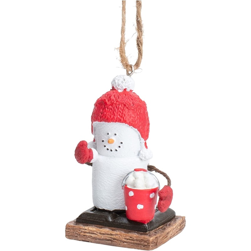 Ganz Smores Snowball Snowman Resin Holiday Christmas Ornament, 3″