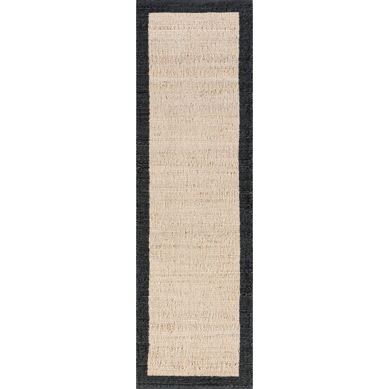 Suellen Bordered Handwoven Jute-Blend Rug | Grey
