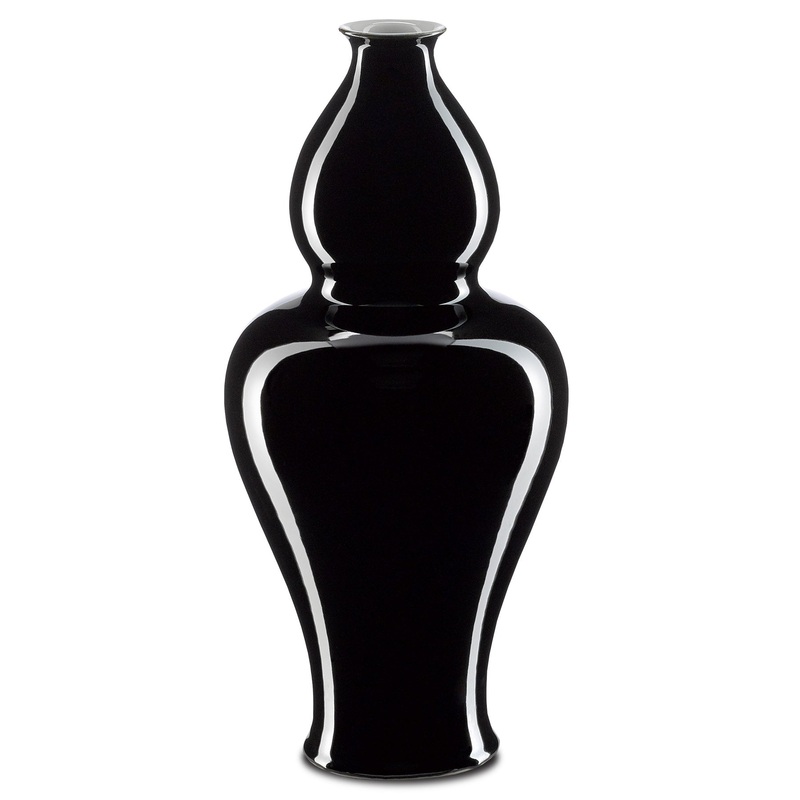 Imperial Black Small Elongated Double Gourd Vase