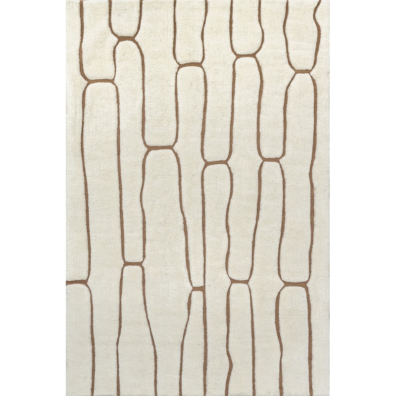 Nazco Abstract New Zealand Wool Rug | Cream