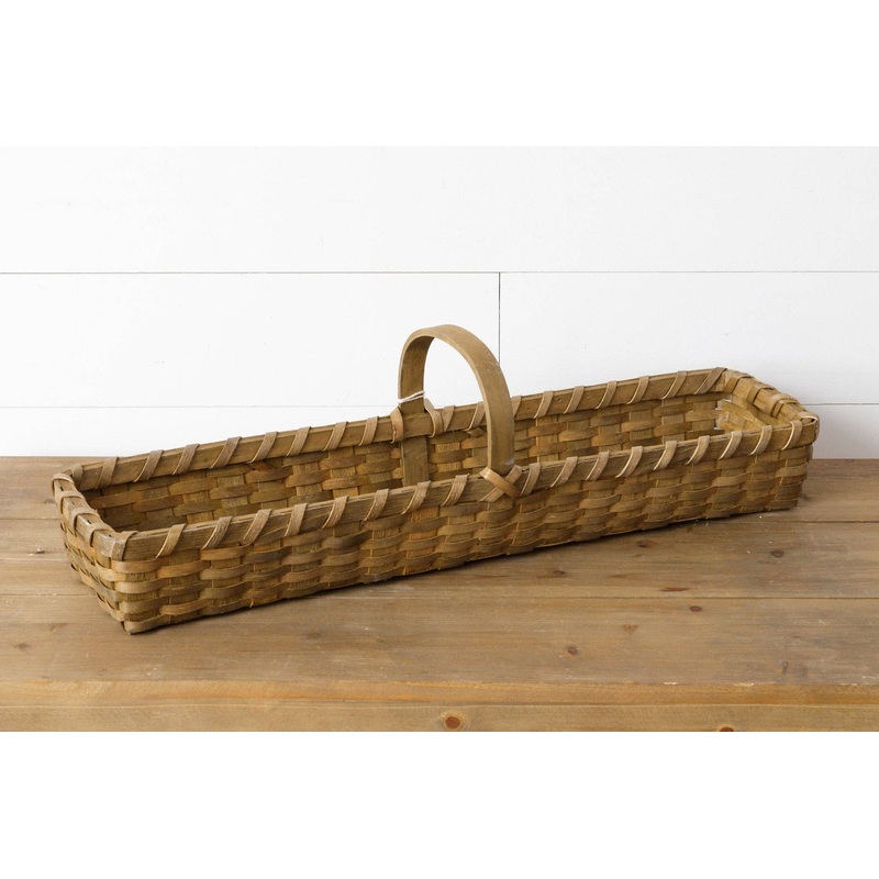 Rectangle Chipwood Basket With Handle