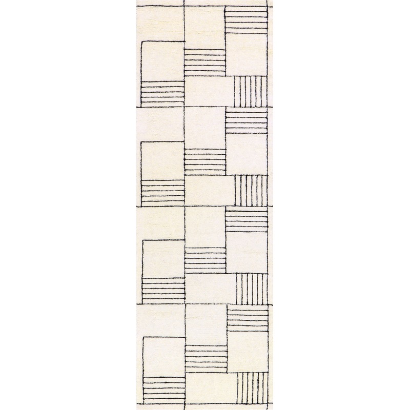 Jourdan Modern Wool Rug | Ivory