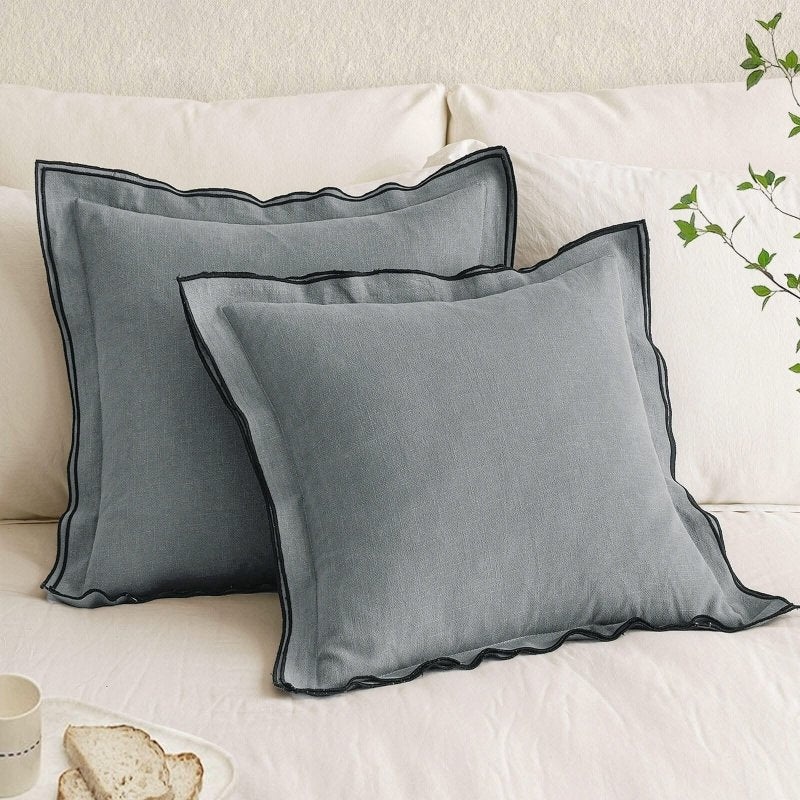 MIULEE Linen Pillow Covers 20×20 Inch Gray Decorative Throw Pillow Covers Cozy Boho Farmhouse Cushion Covers for Couch Sofa Bedroom Living Room Home Decor