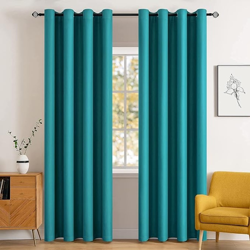 MIULEE Room Darkening Thermal Insulated Blackout Curtains (2 Panels) – Turquoise Blue