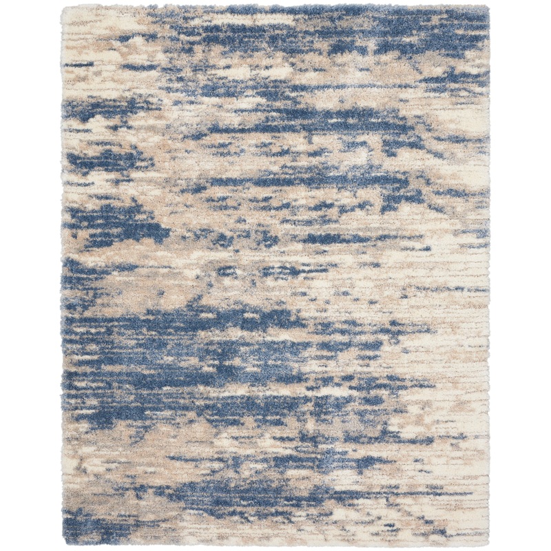 Nourison Dreamy Shag 7’10” x 9’10” Light Blue Grey Shag Indoor Rug