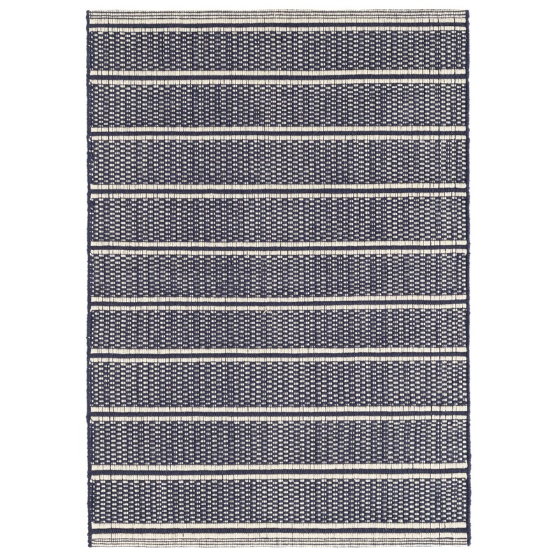Archer Handwoven Cotton Rug | Navy