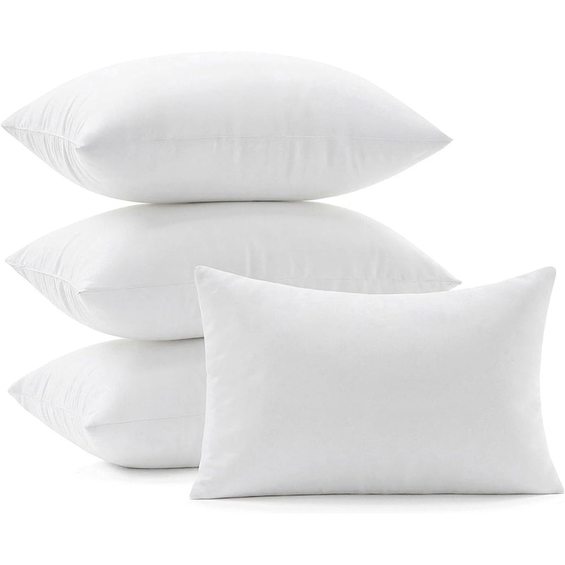 MIULEE Pillows Inserts, Pack of 4 12×20 Inch 100% Virgin Microfiber Filling Throw Pillows for Bed Couch Sofa