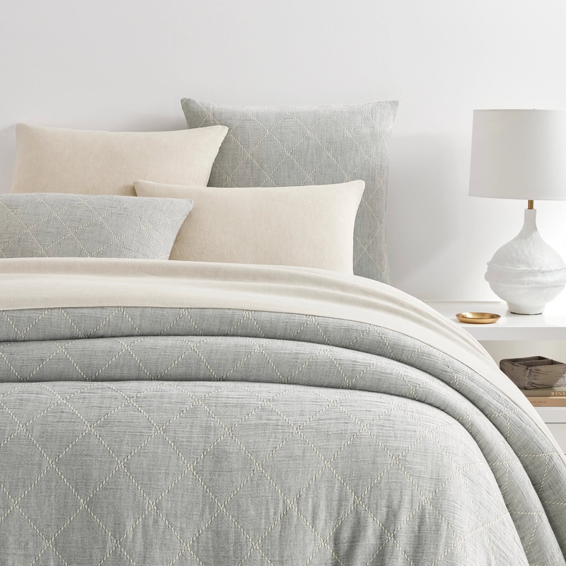 Tilden Matelasse Coverlet | Natural/Grey