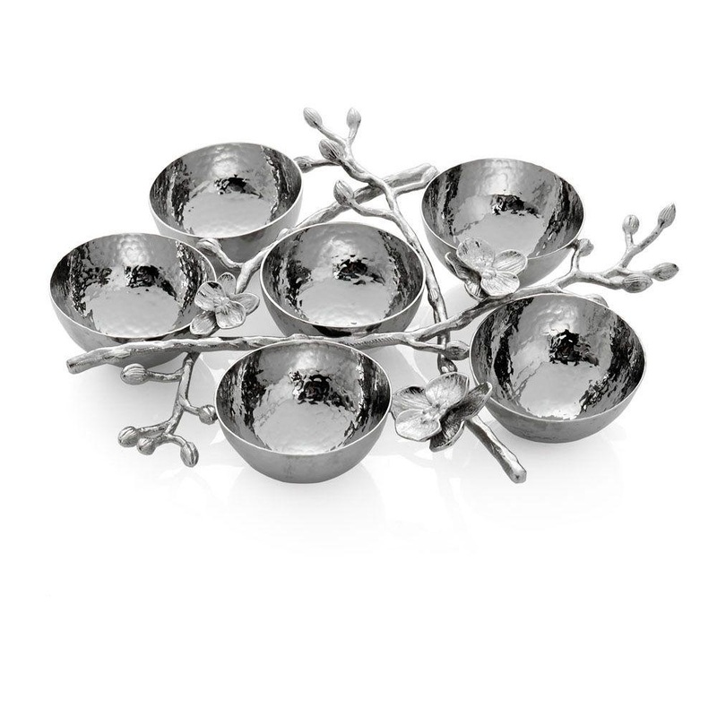 White Orchid 6-Compartment Plate