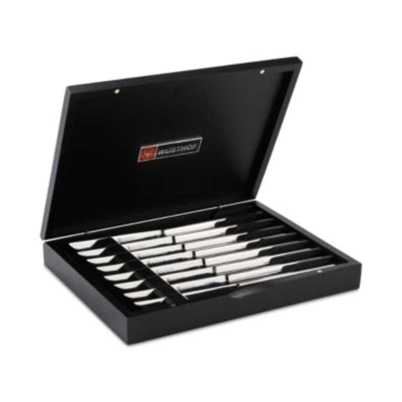 Wusthof Stainless Eight Piece Steak Knife Set with Black Box