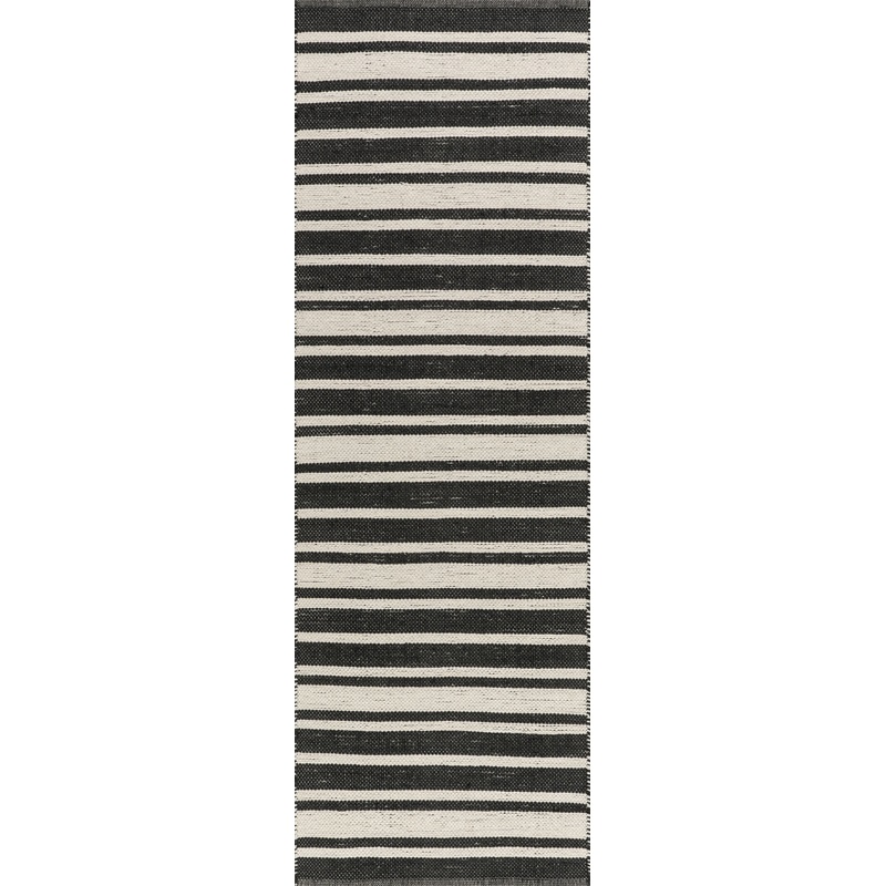 Bowery Striped Wool Rug | Charcoal