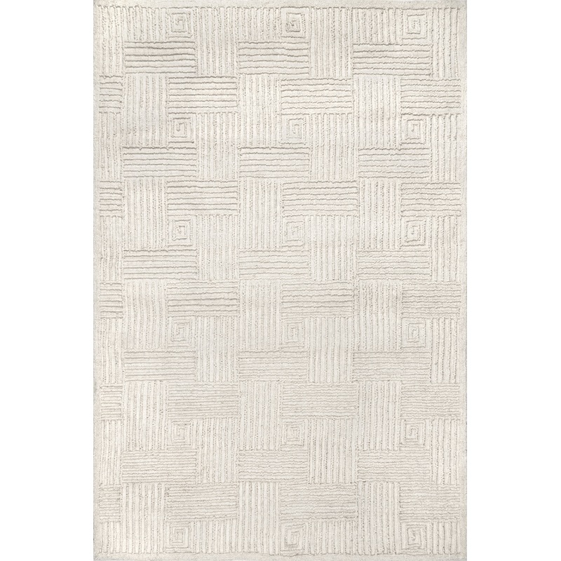 Hadley Textured Stripes Rug | Ivory