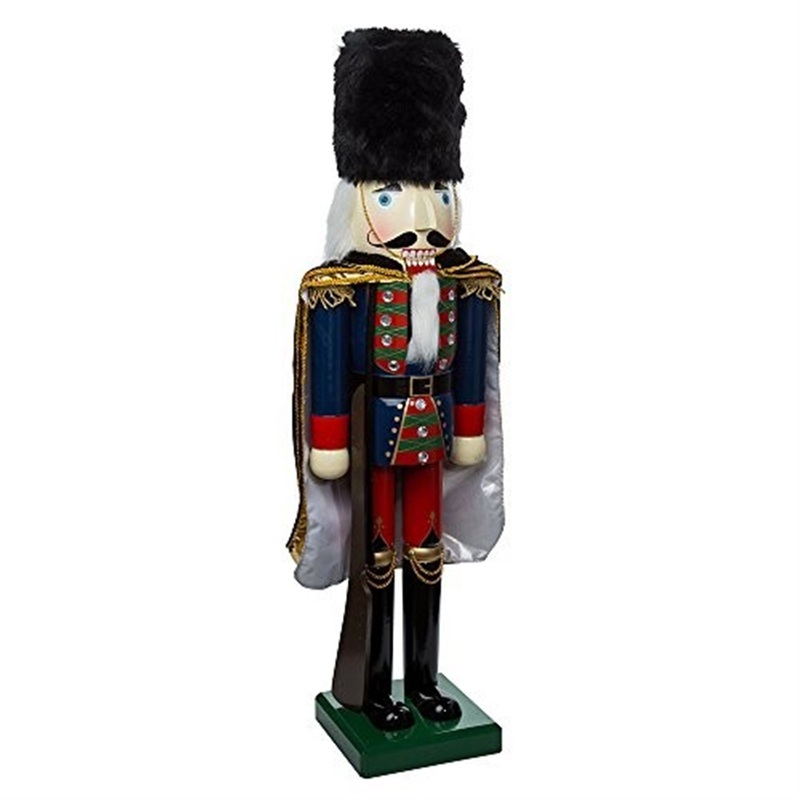 Kurt Adler Wooden Nutcracker Collection, Soldier Figurine in Black Hat, 36″