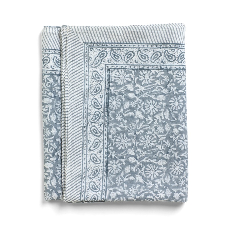 Linen Tablecloth Margerita Design – Cashmere Blue
