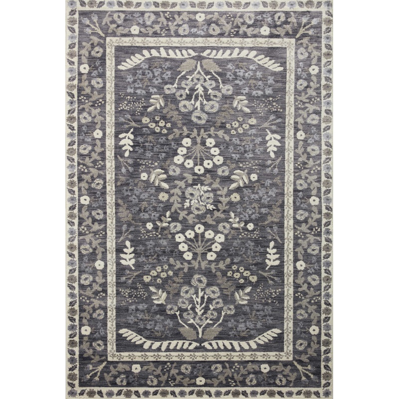 Rifle Paper Co. x Loloi Fiore Rug | Florence Charcoal / White