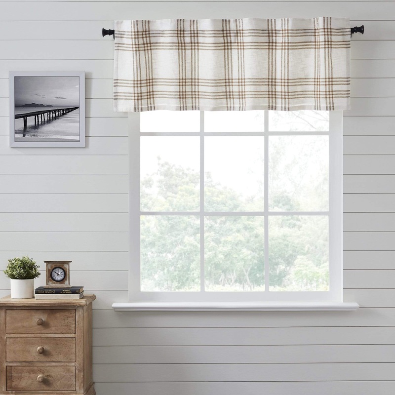 Wheat Plaid Valance 19×60