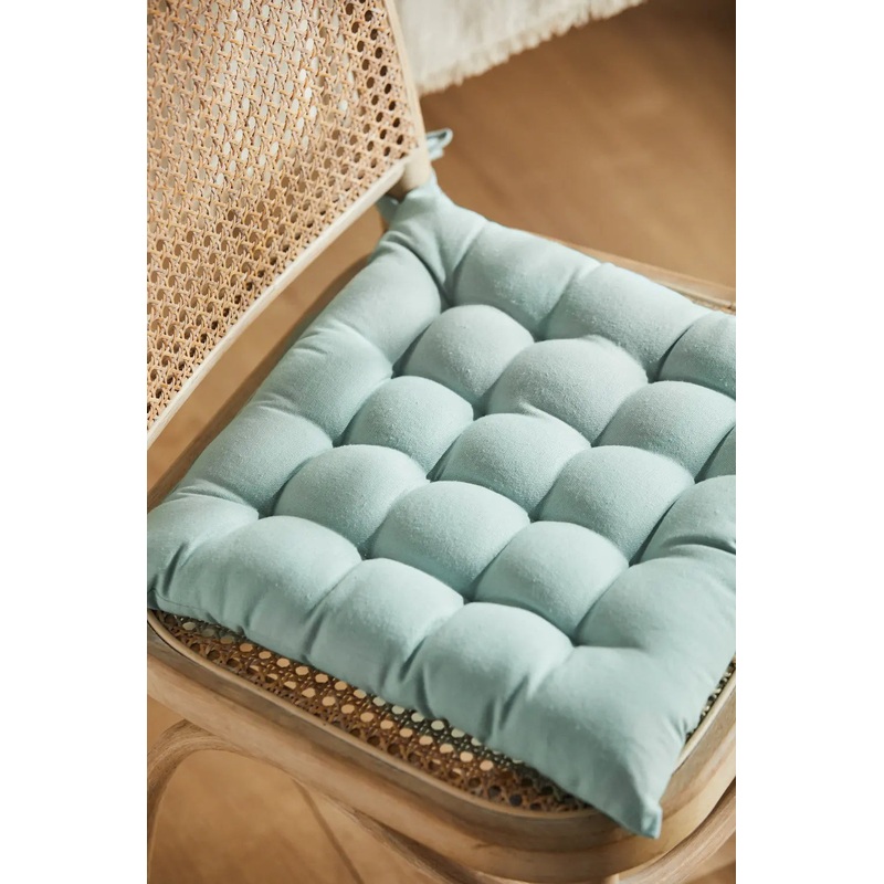 Cojn para silla cuadrado lavable de algodn verde claro Gavema