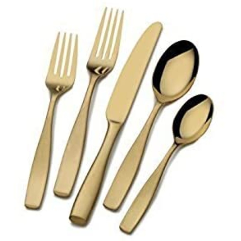 Mikasa Satin Loft Gold 20 Piece Flatware Set, Service for 4